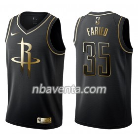 Camiseta Hombre Houston Rockets Kenneth Faried 35 Nike Negro Golden Edition Swingman
